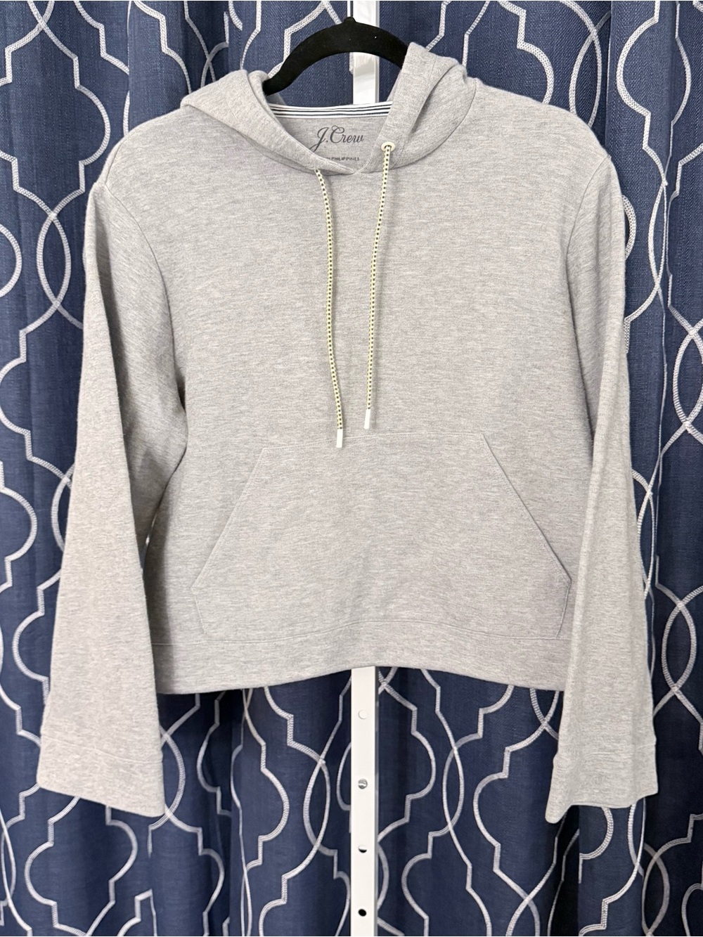 J. Crew Bell Sleeve Light Gray Hoodie Sweater Size XS C10